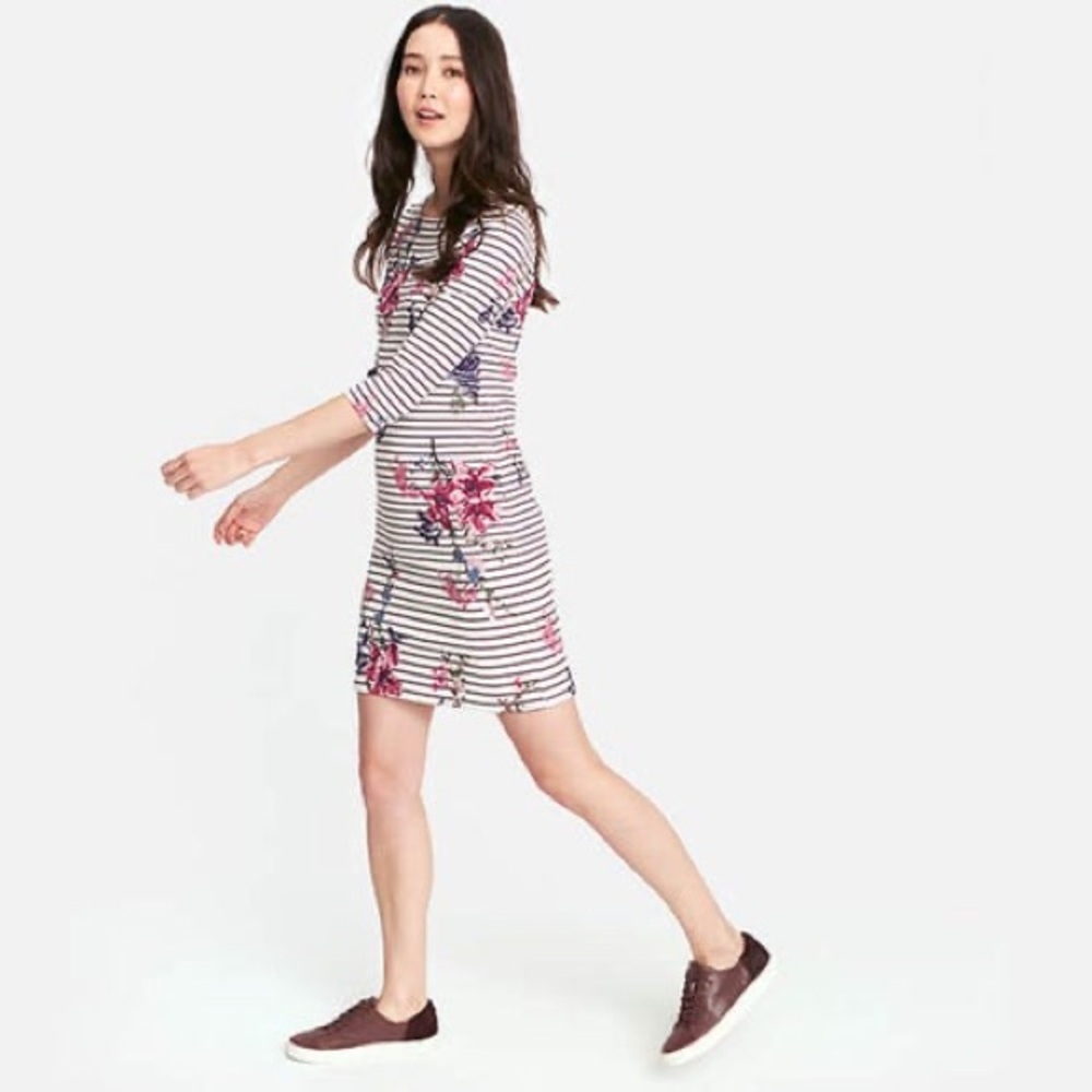 Joules Riviera Harvest Floral Plum Stripe Dress - Picture 2 of 16